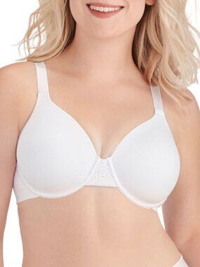 Vanity Fair Beauty Back Smoothing Full-Figure Contour Bra White Size 40DD 7270